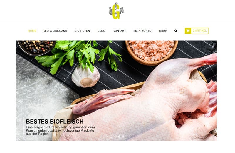 Screenshot Biohof Grillitsch Webseite