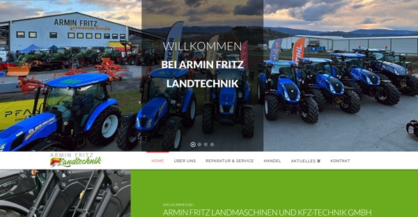 Screenshot der Webseite Armin Fritz Landtechnik